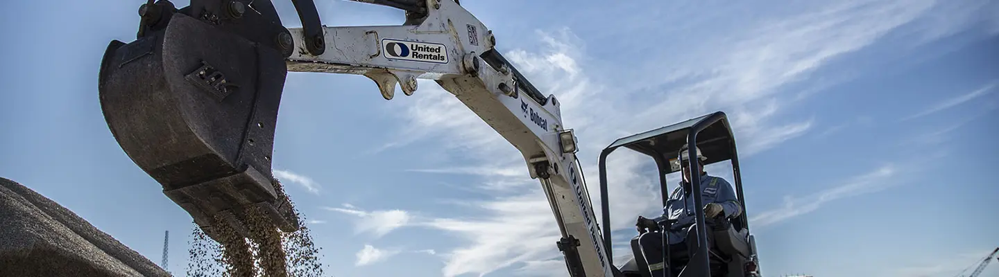 Excavator at job site