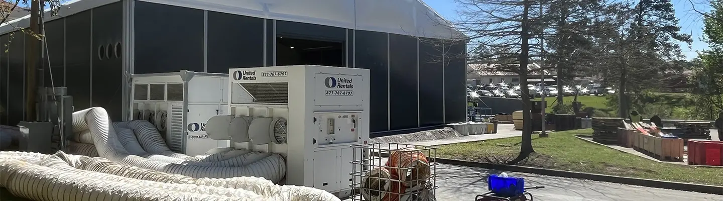Industrial temporary structure with HVAC