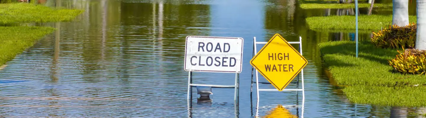 Emergency flooded road