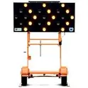 Orange and Black Full-matrix Variable Message Sign, Solar Powered on White Background Product Shot