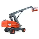 Orange skyjack boom lift