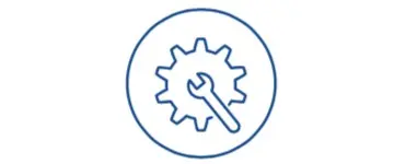 icono de engranaje y llave