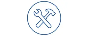 icono de martillo y llave