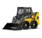Cargador compacto de 1,350 – 1,700 lb JOHNDEERE amarillo y negro