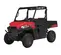 UTV de 2 asientos Polaris Ranger rojo y negro