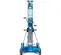 Elevador de materiales manual Genie de 700 – 1,000 lb y 13 – 15 ft azul y plateado