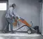 Esmeril para concreto manual, cabeza individual, eléctrico HUSQVARNA naranja, plateado y negro