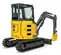 Miniexcavadora John Deere amarilla y negra