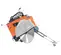 Sierra de concreto manual autopropulsada Husqvarna naranja y gris