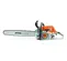 Sierra de cadena, 20 in, a gasolina STIHL naranja, gris y negra