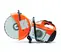 Sierra de corte para concreto, 14 in, a gasolina STIHL naranja, blanca y negra