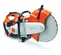 Sierra de corte para concreto, 14 in, a gasolina STIHL naranja, blanca y negra