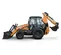 Orange and black CASE 90-105 HP Backhoe Loader, 14-16 ft. de profundidad de excavación, con Extendahoe