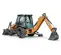 Orange and gray CASE 60-90 HP Backhoe Loader, 14 ft. de profundidad de excavación, con Extendahoe