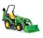 Green, black and yellow JOHN DEERE 20-29 HP Backhoe Loader, 8 ft. de profundidad de excavación