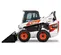 Red and white Bobcat skid steer
