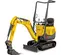 Yellow Wacker mini excavator