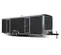 Black Satellite 15-station restroom trailer with doors closed
