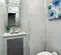 White Satellite 4-Station Restroom Trailer with 4 Sinks, interior