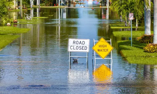 Emergency flooded road