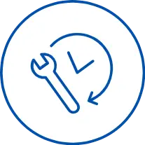 Ícono de llave y reloj