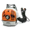 Soplador en mochila Stihl naranja y blanco