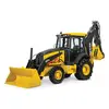 Yellow and black JOHN DEERE 108-116 HP Backhoe Loader, 15-16 ft. de profundidad de excavación, con Extendahoe