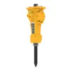 Conexión de miniquebrador hidráulico para cargador compacto EPIROC amarilla y negra