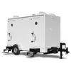 White Satellite 2-Station Restroom Trailer with 2 Sinks