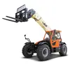 Orange and beige telehandler