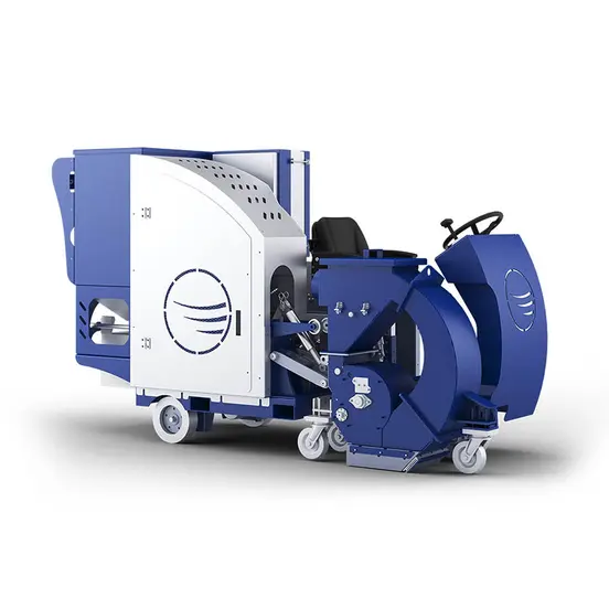Granalladora montable de 10 in Blastrac azul y plateada