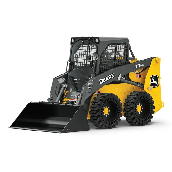 Cargador compacto de 1,350 – 1,700 lb JOHNDEERE amarillo y negro