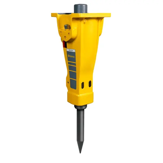 Conexión de quebrador hidráulico de 500 lb para miniexcavadora ATLASCOPCO amarilla y gris