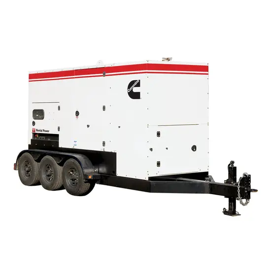 Generador remolcable de 300 – 320 kW, a diésel de nivel 4 CUMMINS blanco, negro y rojo