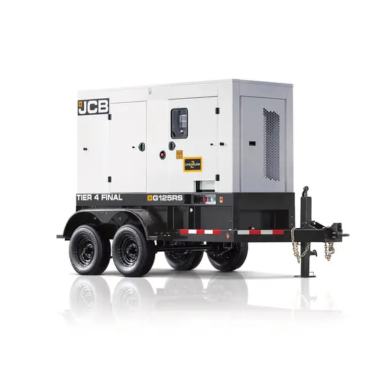 Generador remolcable de 100 – 127 kW, a diésel de nivel 4 JCB blanco y negro
