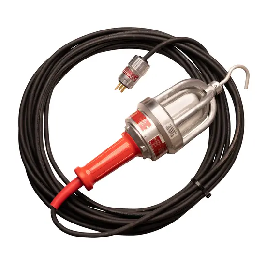 Luz colgante, 110 V, a prueba de explosiones, eléctrica Worksite roja y plateada