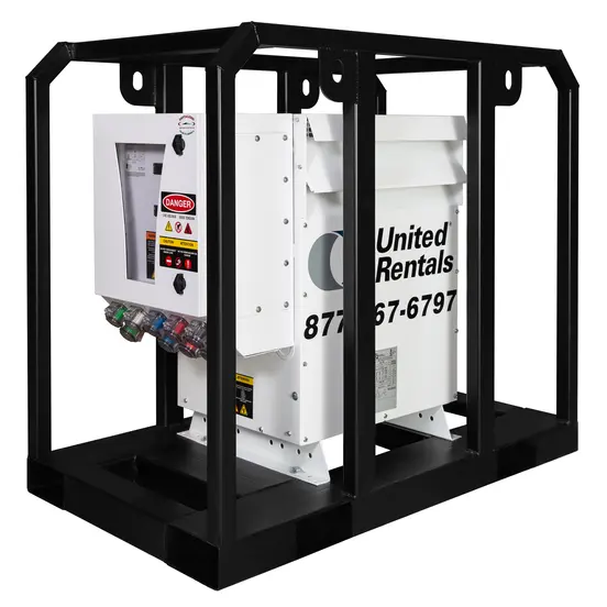 Transformador elevador/reductor de 45 kVA blanco y negro