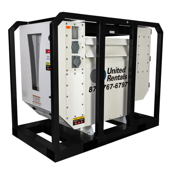 Transformador reductor de 750 kVA, 600 V a 480 V blanco y negro