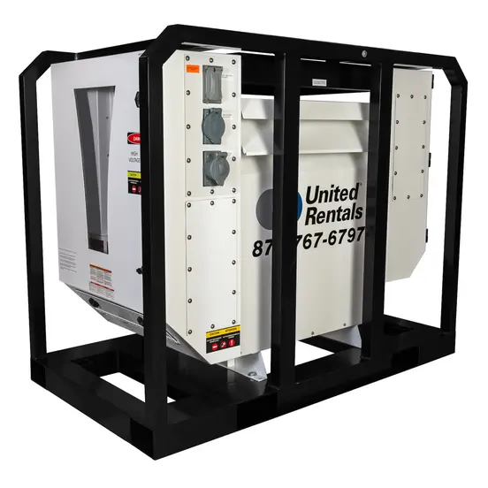 Transformador reductor de 1,000 kVA, 4,160 V a 480 V blanco y negro