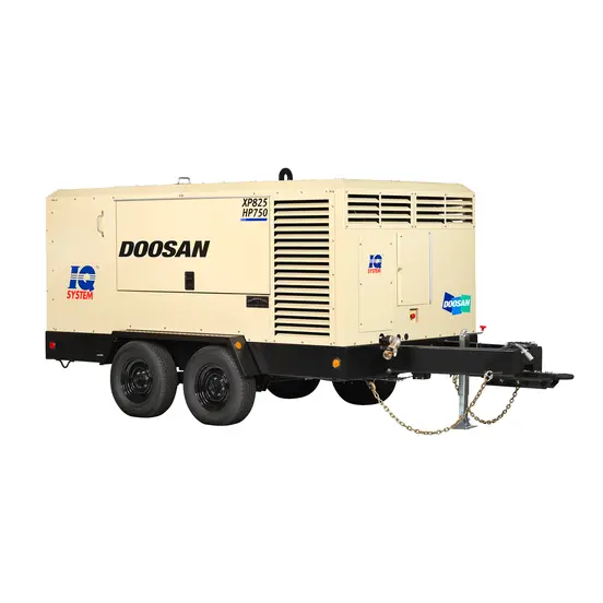 Compresor de aire remolcable Doosan beige,