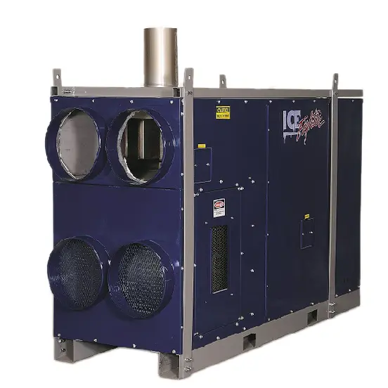Calentador de fuego indirecto, 700,000 BTU, combustible doble a propano/gas natural Frostfighter azul