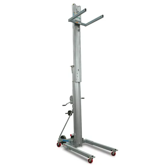 Elevador de materiales manual Genie de 400 – 700 lb y 6 – 12 ft gris