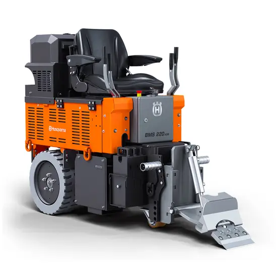 Raspador de piso montable a batería Husqvarna naranja y gris