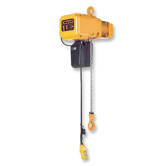 Polipasto de cadena eléctrico Kito amarillo