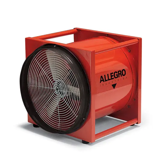 Soplador de ventilación portátil, 20 in ALLEGRO rojo y negro Ventilador axial, 115 – 230 V, eléctrico, a prueba de explosiones