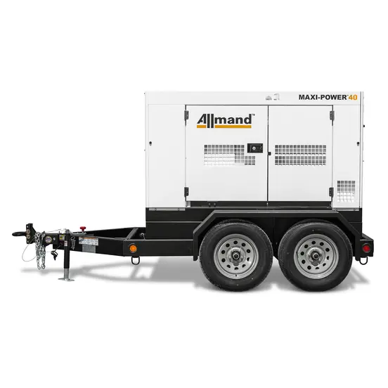 Generador remolcable de 24 – 30 kW, a diésel ALLMANDBR blanco y negro