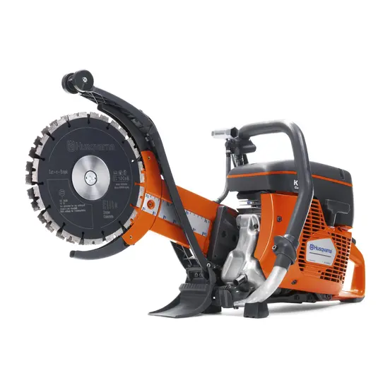 Sierra de corte para concreto, 9 in, a gasolina HUSQVARNA naranja, negra y plateada