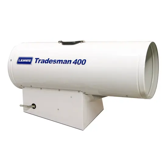 Calentador directo, 400,000 BTU, combustible doble a propano/gas natural LBWHITE blanco