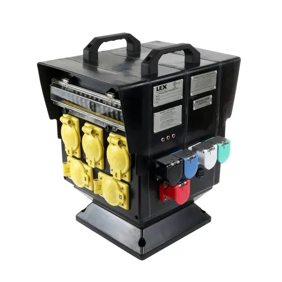Panel de alimentación de cables de caja cuádruple de 200 A LEX negro, amarillo, azul, blanco, rojo y celadón