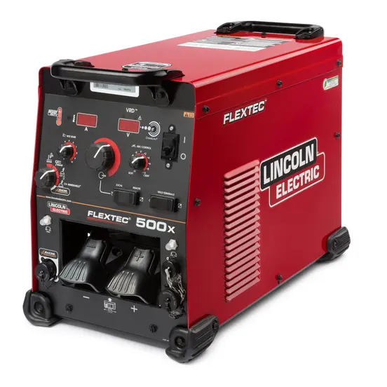 Soldadora de arco, inversor de CC a CA, 450 A, eléctrica LINCOLN roja y negra